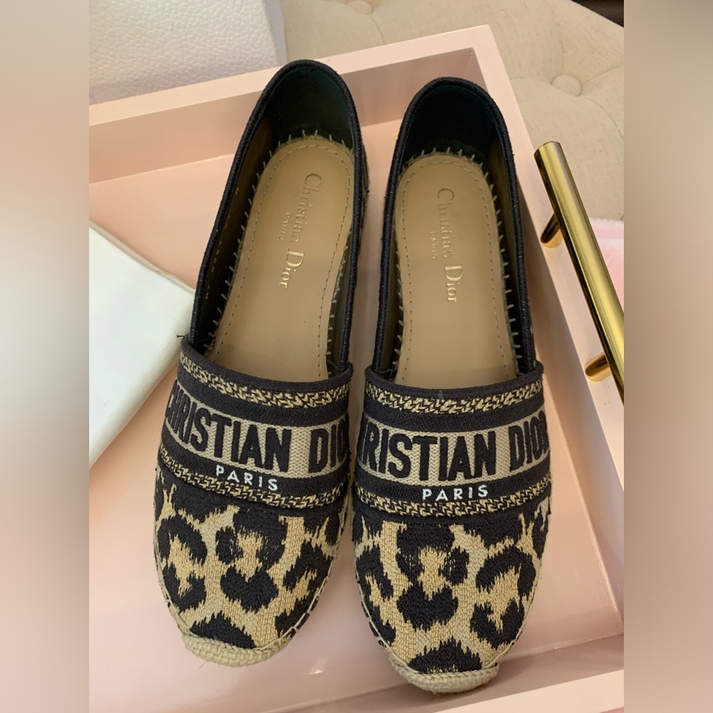 Dior Leopard Granville Espadrilles in size 37